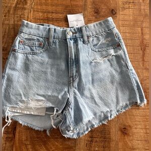 American Eagle Distressed Light Blue Denim Shorts sz 00 24w